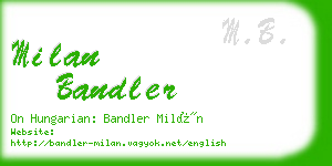 milan bandler business card